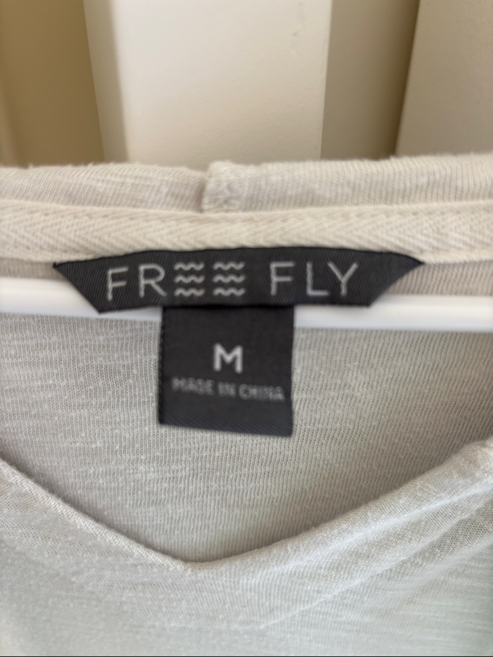 Free Fly Women’s Bamboo Slub Lightweight Sea Salt Ivory Hoodie Top M - Picture 10 of 12